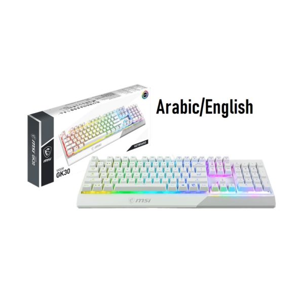 MSI VIGOR GK30 – White Gaming Keyboard, Arabic/English