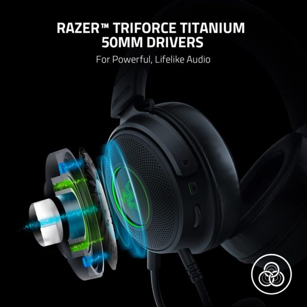 Razer Kraken V3 HyperSense Wired USB Gaming Headset with Haptic Technology - Image 2