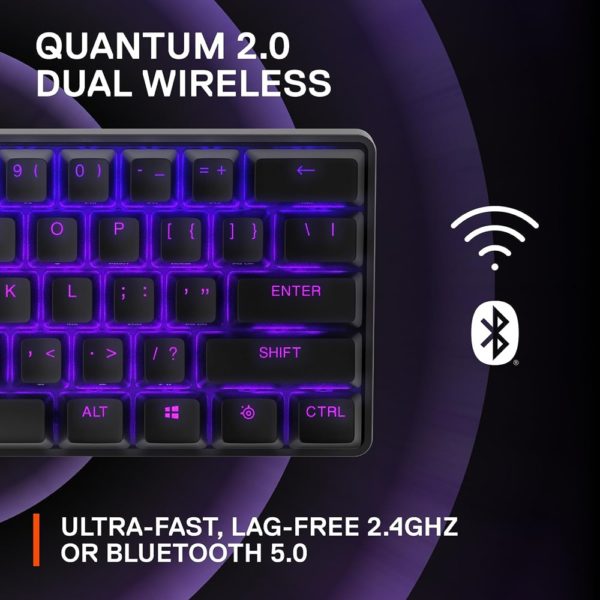 SteelSeries Apex Pro Mini Wireless Gaming Keyboard, HyperMagnetic Switches - Image 2