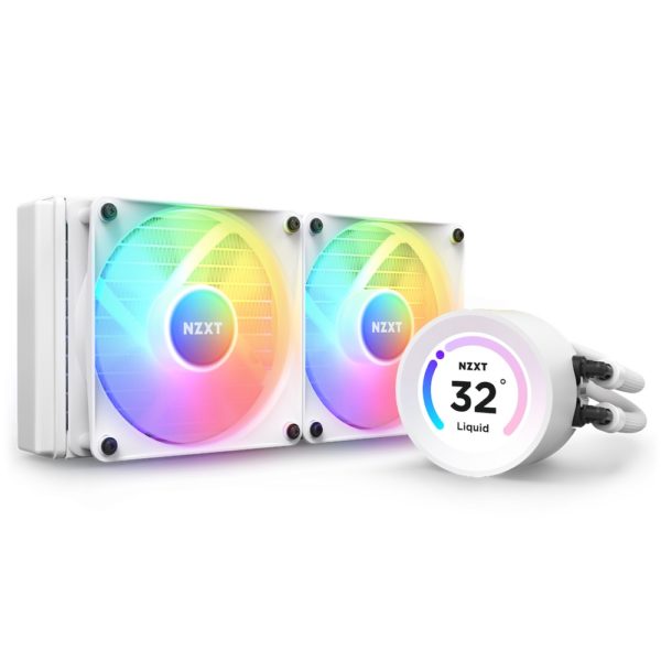 NZXT Kraken Elite 240 RGB – White 240mm AIO Liquid Cooler with LCD Display and RGB Fans