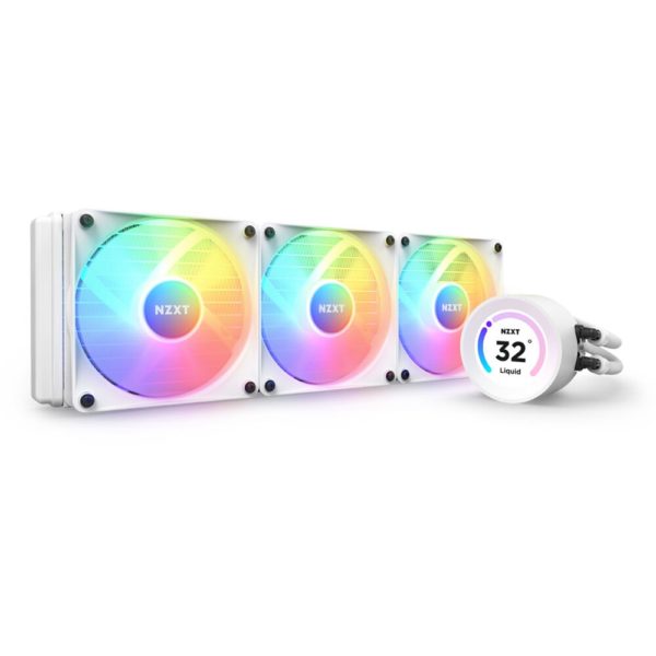 NZXT Kraken Elite 360 RGB – White 360mm AIO Liquid Cooler with LCD Display and RGB Fans