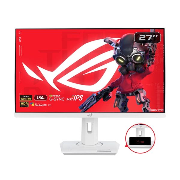 ASUS 27″ ROG Strix XG27ACSW USB Type-C Gaming Monitor 2K 180Hz Fast IPS HDR400, White