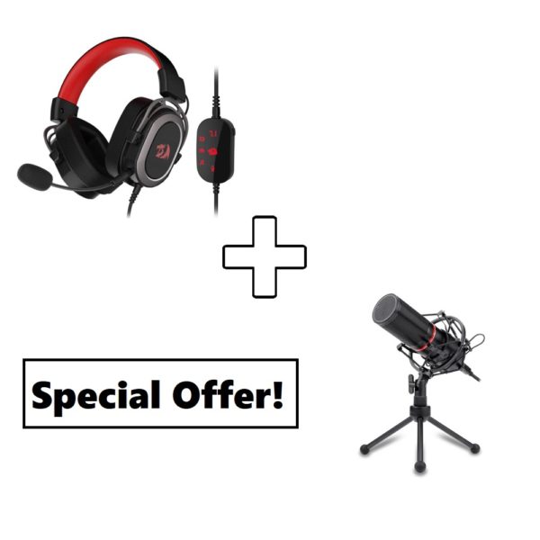 COMBO – Redragon H710 Helios (Headset) + Redragon GM300 BLAZAR (Microphone)