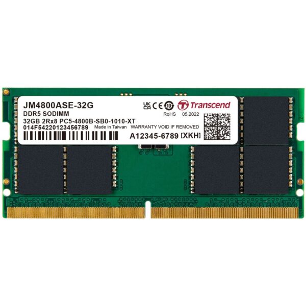 Transcend 32GB 4800MHz DDR5 laptop RAM SODIMM Memory