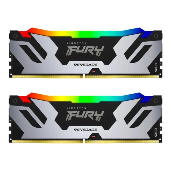 Kingston 32GB 6400MHz DDR5 Fury Renegade Silver RGB Desktop RAM Kit, (16GB x2)