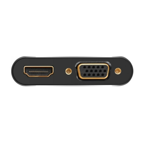 UGreen Mini Display Port to HDMI + VGA Converter Aluminum Case - Black - Image 2