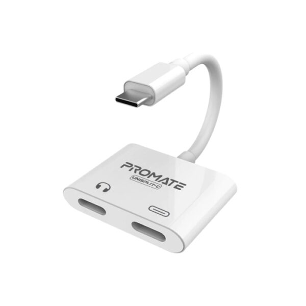 Promate 2-in-1 Audio & Charge USB-C Adapter - Image 2