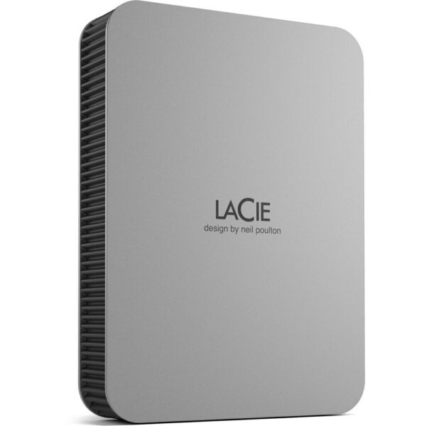 LaCie 5TB Mobile Drive USB-C 3.2 Gen1 Portable HDD Hard Drive, 130MB/s, Moon Silver