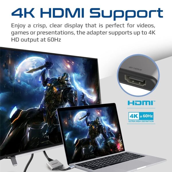 Promate MediaLink 4K High Definition USB-C to Dual HDMI Adapter Splitter - Image 2