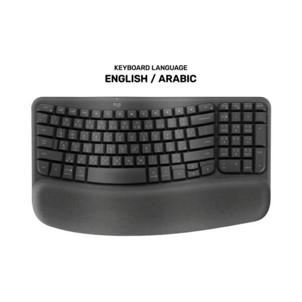 Logitech Wave Keys Wireless Bluetooth Keyboard (English/Arabic) - Black