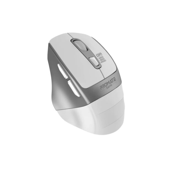 PROMATE Samit Ergonomic Silent Click Wireless Mouse Thumb rest – White - Image 2