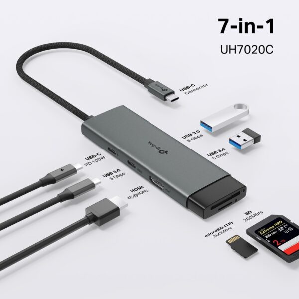 TP-Link UH7020C USB-C 7 in 1 Hub HDMI 4K @60Hz - Image 2