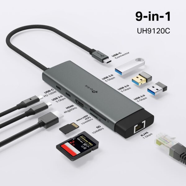 TP-Link UH9120C USB-C 9 in 1 Hub HDMI 4K @60Hz - Image 2