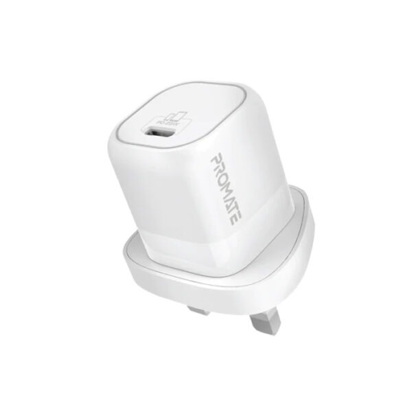 Promate Power Port  25W Power Delivery USB-C Wall Charger - White