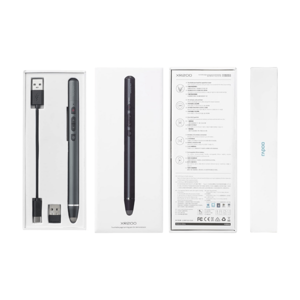 Rapoo XR200 Wireless Presenter with Touchable Pen – Black - Image 4