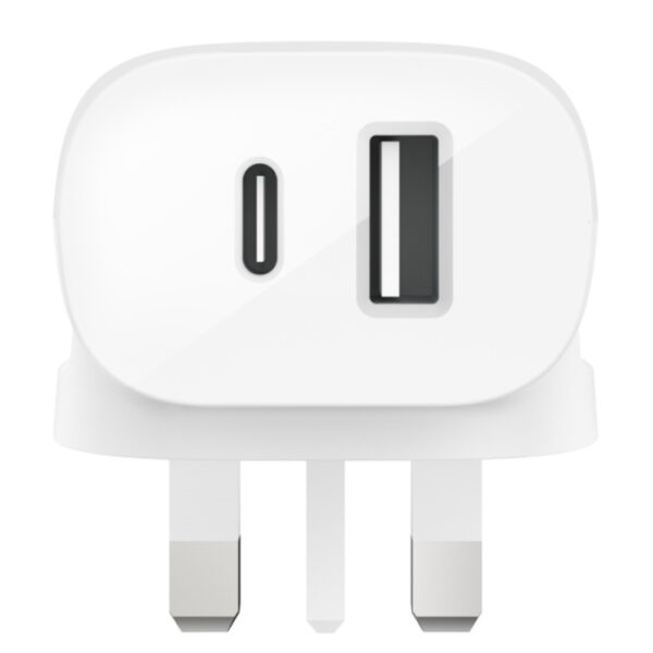 Belkin Boost Charge Dual Wall Charger Fast Charger 37W for Iphone & Samsung - White - Image 3